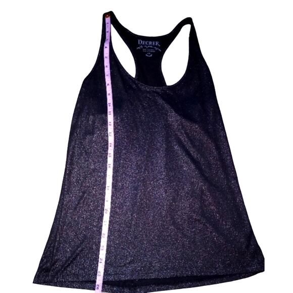 DECREE womens Black Shimmer Racer back Size L - Picture 8 of 10